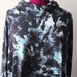 Blue & Black Tie Dye Lightweight Hoodie- LLR Amber